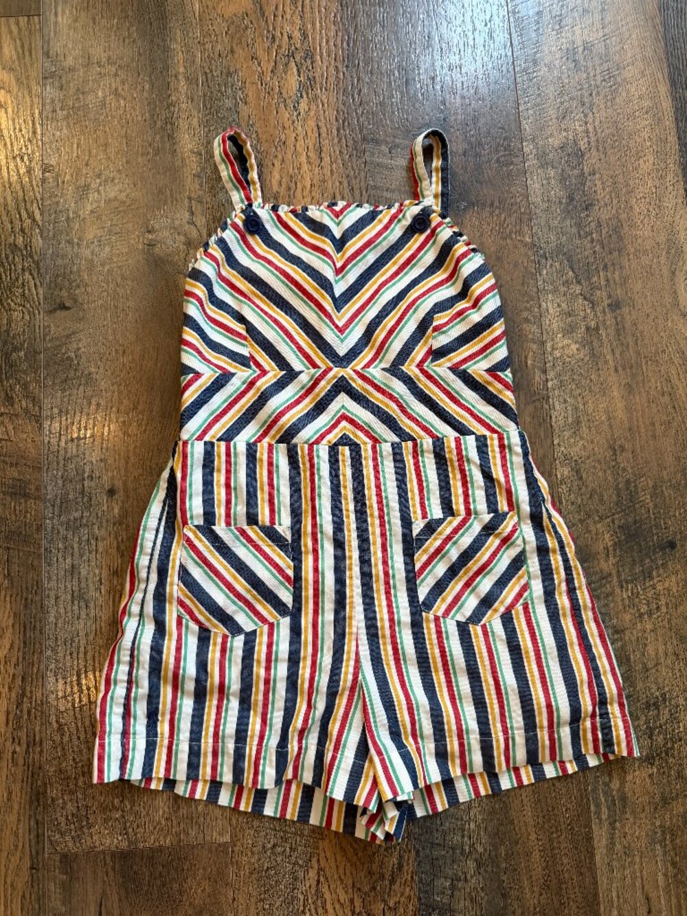 Polo Ralph Lauren Girl's Romper Overall Chevron Striped Americana Preppy Size 10